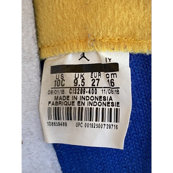 Air Jordan 5 Laney JSP Royal Blue Yellow Child/Toddler/Kids Size 10c Little Boys - Picture 10 of 10